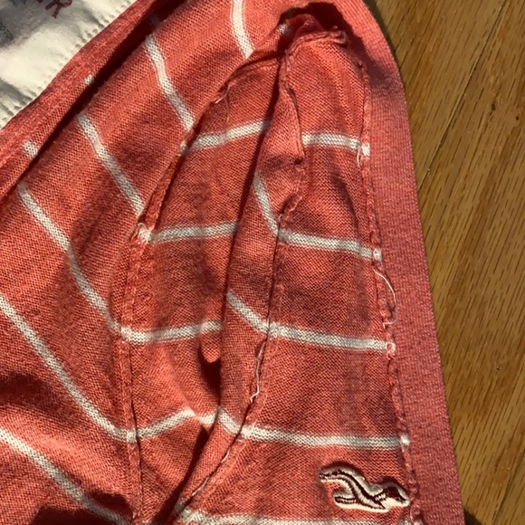 Hollister cardigan pink and white stripe button up - Picture 9 of 12
